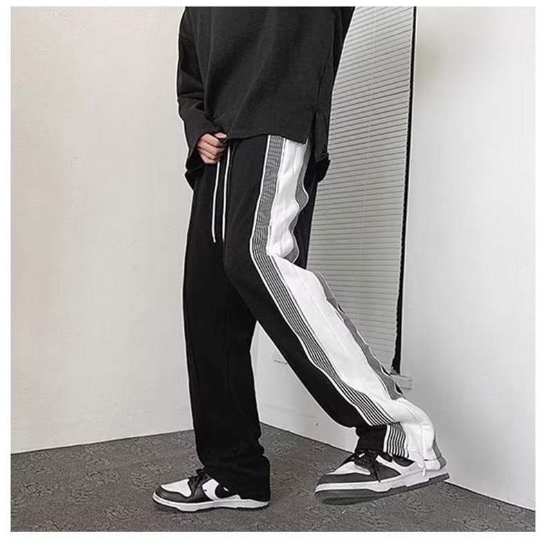 Quần Dài Ống Đứng Họa Tiết Kẻ Sọc Thời Trang Cho Nam