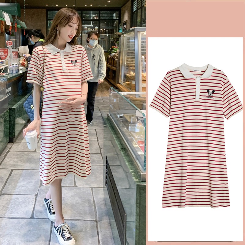 Váy Phông Kẻ Mickey Có Cổ Lịch Sự A2802