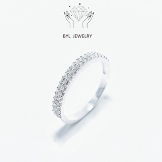 Nhẫn nữ bạc ta 2 hàng đá phụ kiện thời trang BYL JEWELRY