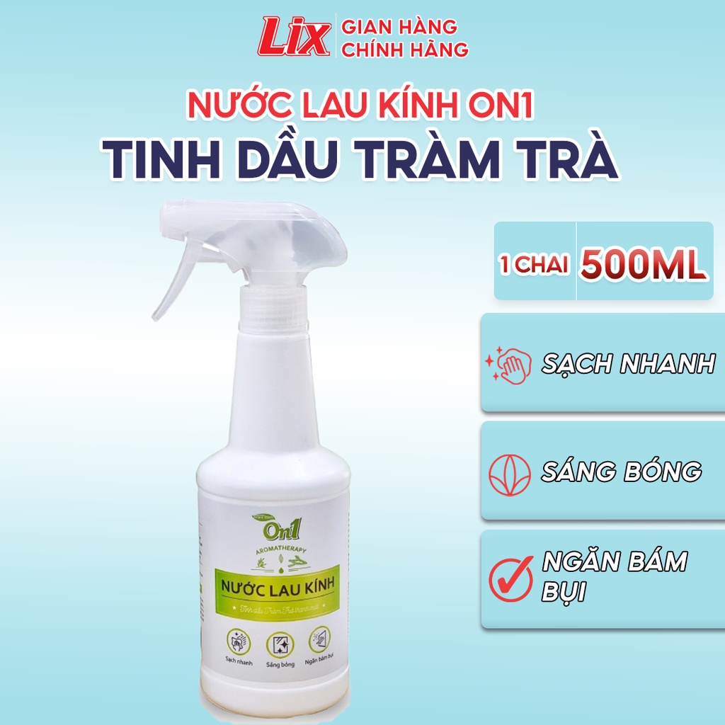 Nước lau kính On1 500 ml N6601, Vệ sinh sạch bụi bẩn, cặn bám lâu ngày vách kính, gương nhà tắm, cửa sổ đa năng