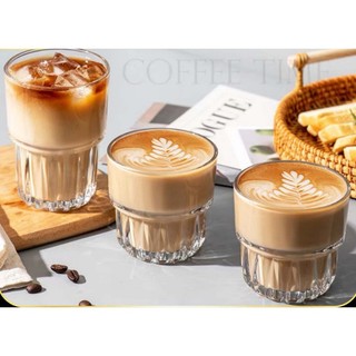Bộ 6 ly thủy tinh sọc 2 tầng, cốc thủy tinh chịu nhiệt dùng uống trà, cafe, sinh tố
