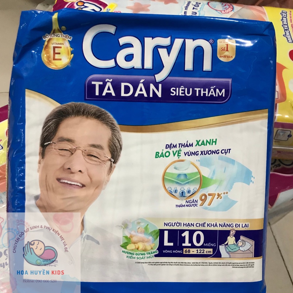 Tả /Bỉm dán Caryn cho mẹ sau sinh lót sản dịch hoặc người lớn Size M10- L10 Miếng Mẫu Mới