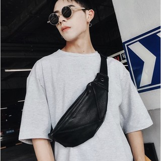 Túi chéo bao tử nam & nữ unisex đeo vai xách đeo bụng đẹp đi chơi, đi học chất da trơn | steven