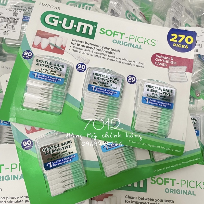 Tăm xỉa răng nha khoa Gum Soft Pick Original cao su mềm đàn hồi cao (hình thật shop chụp)