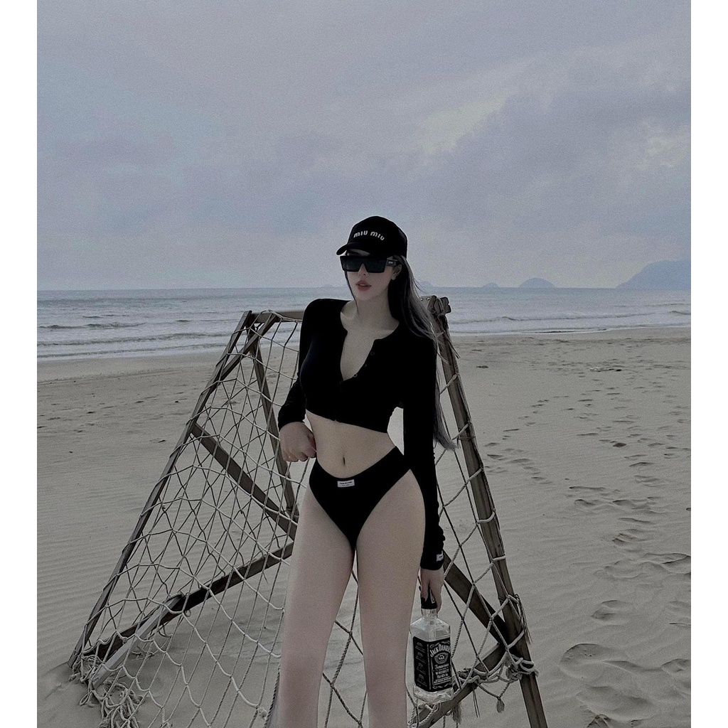 SET BIKINI MPB ÁO TAY DÀI GÀI NÚT CAO CẤP