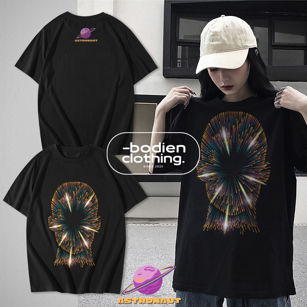 Áo thun BODIEN | áo phông nam/ nữ form rộng, in hình Phi Hành Gia Pháo Hoa | Áo thun local brand chính hãng cao cấp