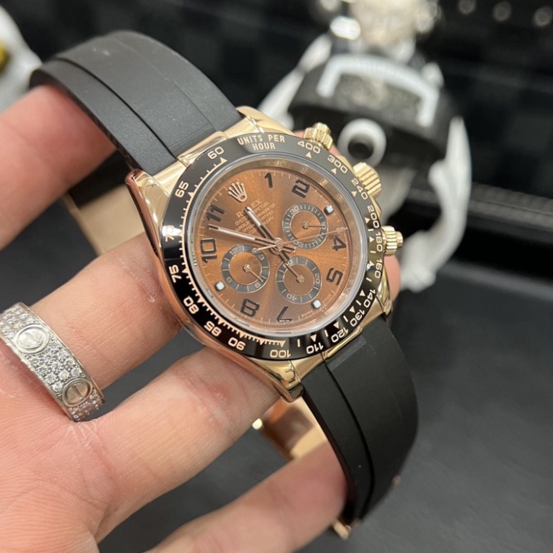 Đồng Hồ Nam Rolex Daytona Máy Cơ Chất Lượng, Đồng Hồ Dây Da Cao Cấp Mặt Chống Nước Chống Xước Chạy Full Kim