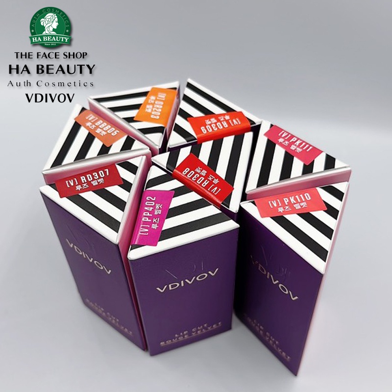 Son thỏi lì có dưỡng ẩm mịn môi VDIVOV Lip Cut Rouge Velvet