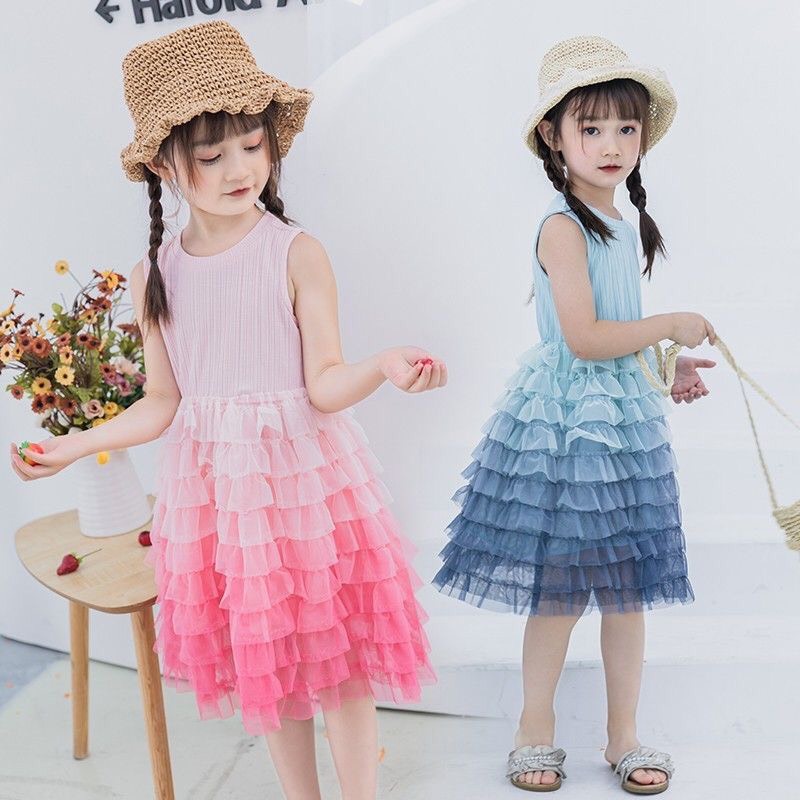 Váy ren sát nách phối lưới nhiều tầng cho bé mặc xuân hè. Mã hàng: NK0051