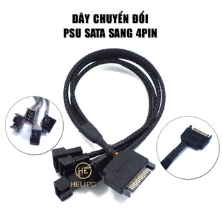 Dây chuyển đổi psu sata sang 4 pin 1 ra 4 - cáp sata sang 4 pin fan case - helipc