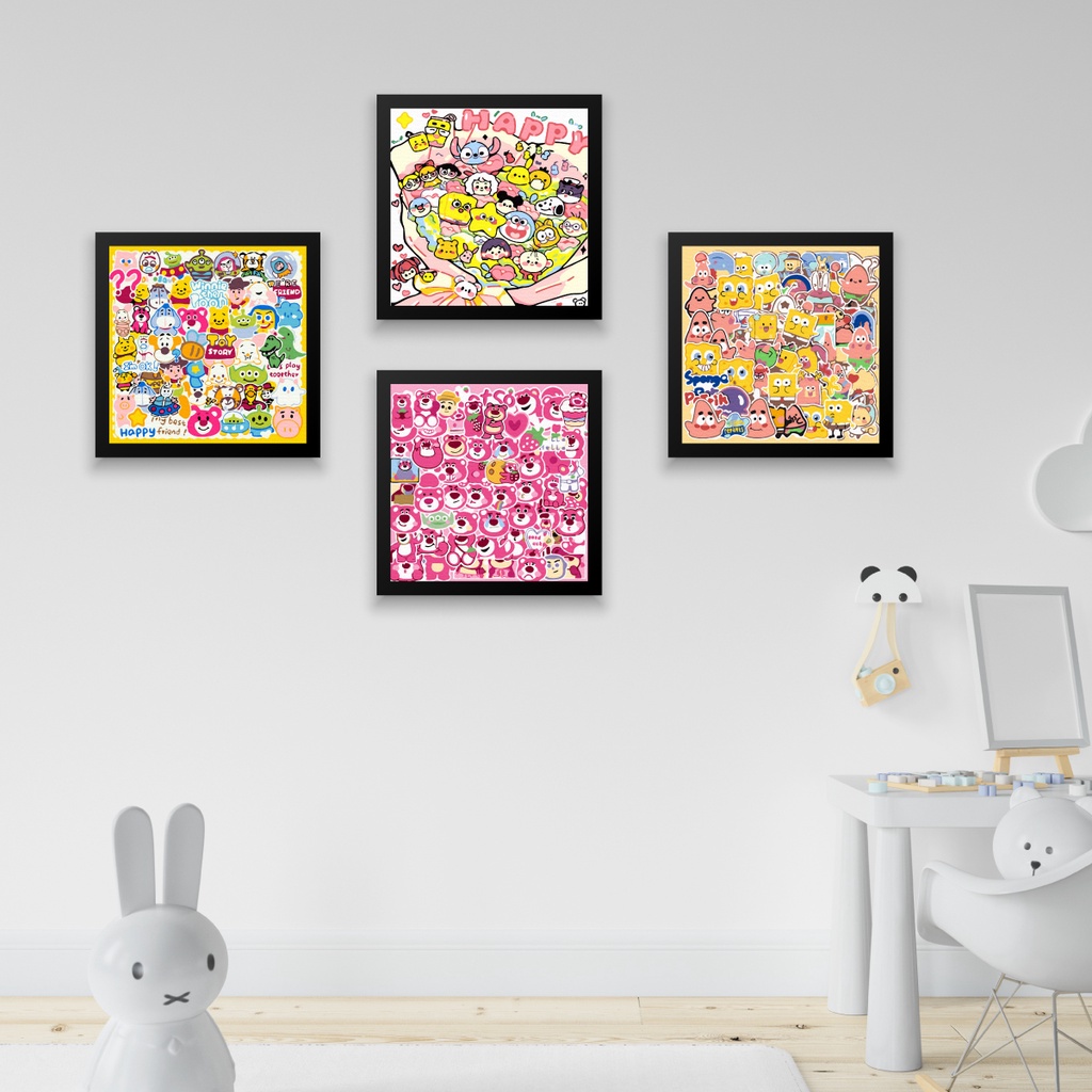 ✅Tranh số hóa mini 20x20cm Biệt đội cute đã căng khung