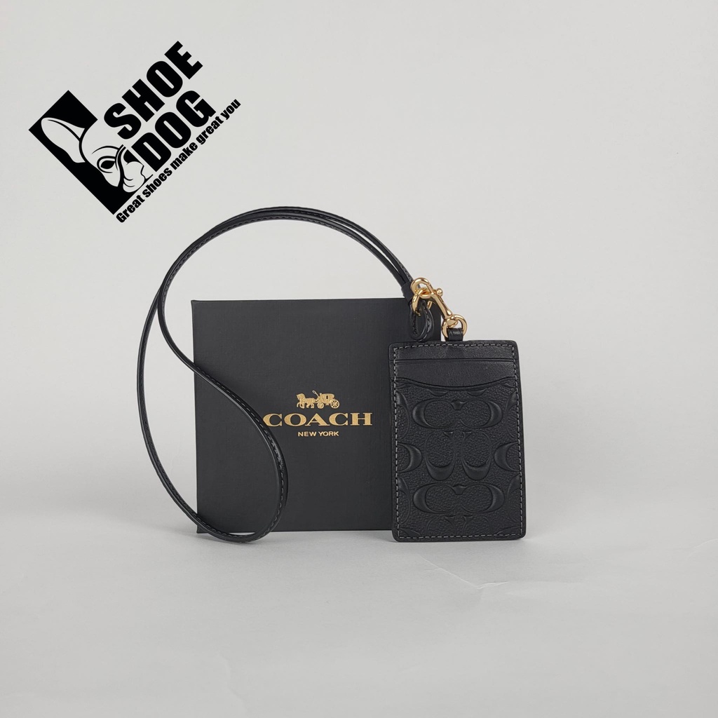 Card holder hàng hiệu nam nữ Coach có dây đeo