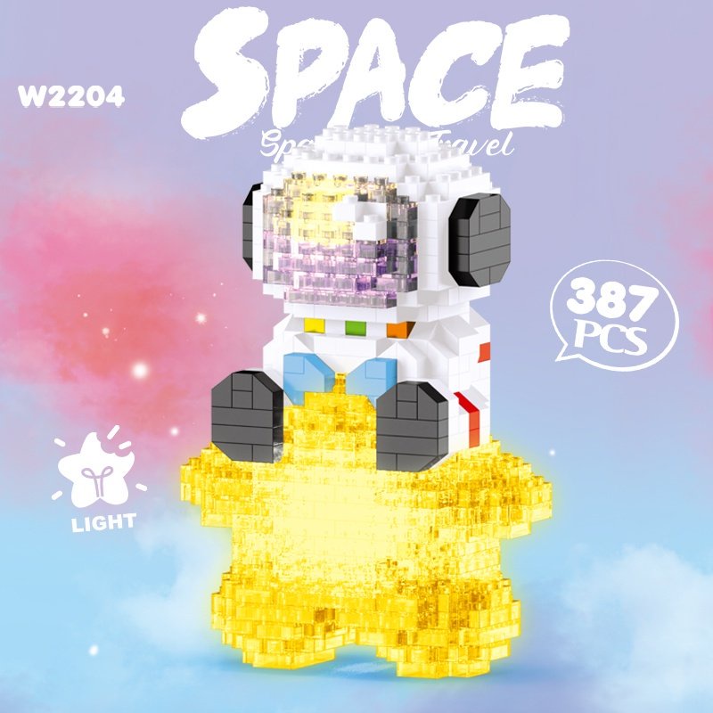 Lắp ráp Phi Hành Gia xếp hình Có Đèn, đèn ngủ, quà tặng sinh nhật lego mini SPACE BRICKS