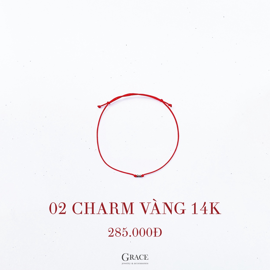 Lắc May Mắn Chỉ đỏ Bi Vàng 14K Grace Jewelry