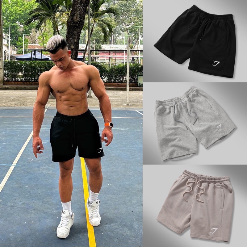 Quần short Ngắn Nam Gymshark logo thêu