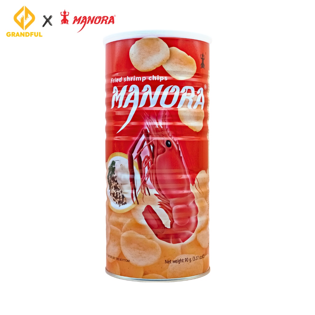 Bánh Snack Tôm/Cua MANORA 90g (Lon Đỏ/Hồng)