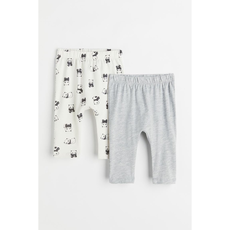 Set 2 quần legging cotton gấu trúc HM H&M_hàng chính hãng authentic