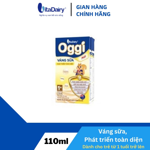 Sữa Bột Pha Sẵn Oggi 1+ Váng Sữa 110ml - Lốc 4 hộp