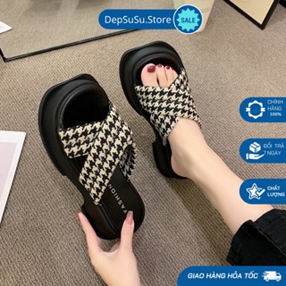 [ Hàng Hộp ] Dép nữ đế xuồng cao cấp quai chéo đế 6cm