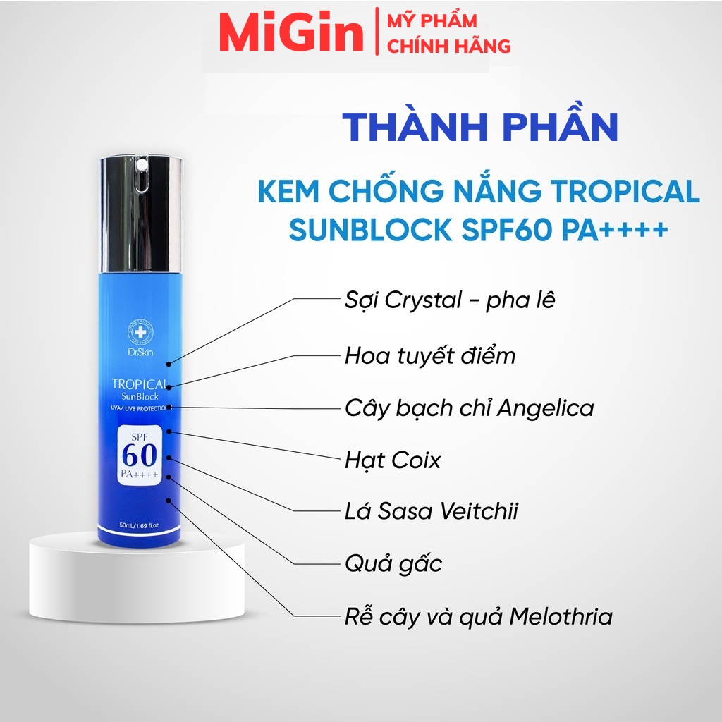 Kem Chống Nắng Idr Skin Tropical Sunblock SPF 60 PA++++