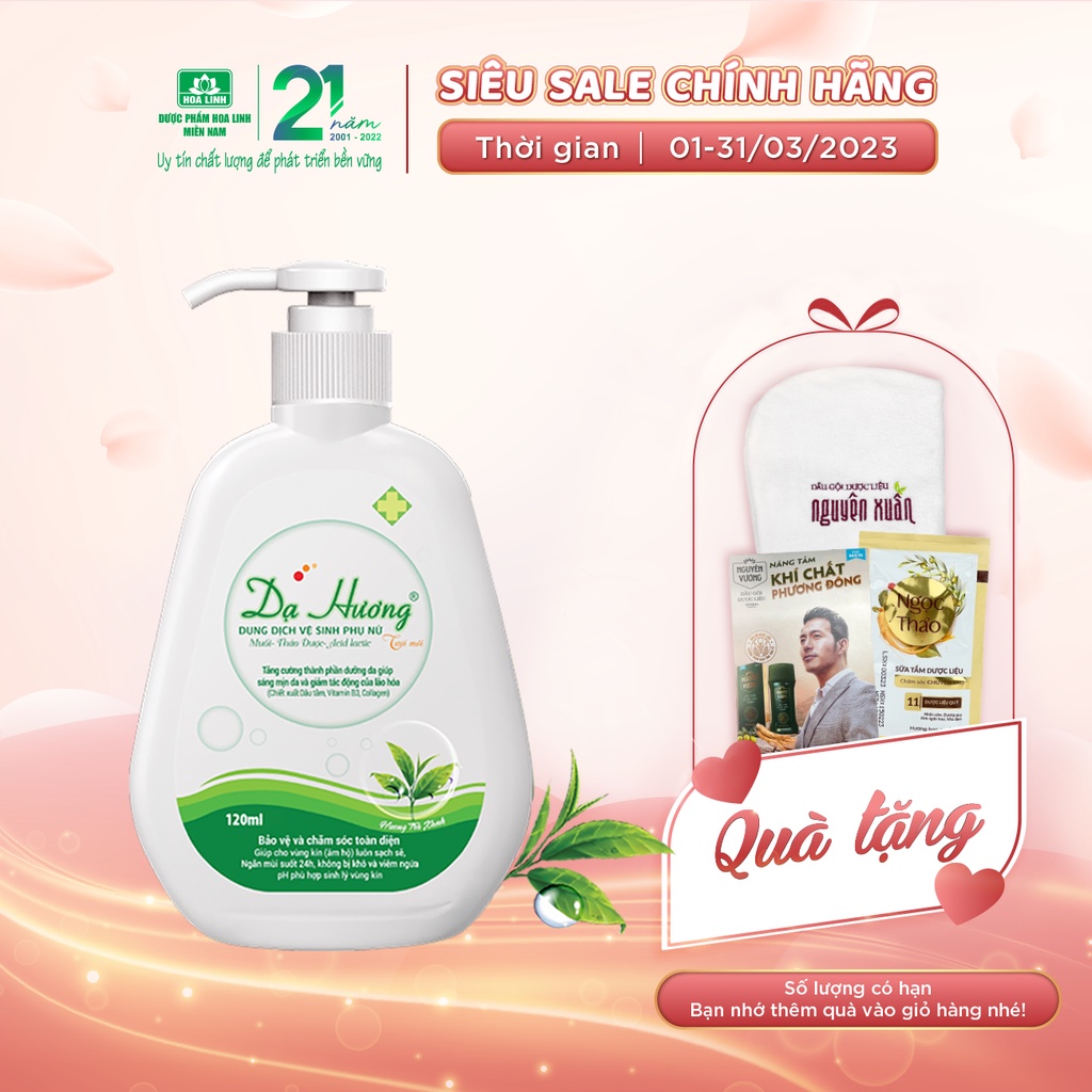 Dung dịch vệ sinh Dạ Hương Trà xanh 120ml