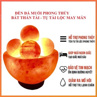 Đèn đá muối bát thàn tài may mắn chiêu tài lộc - Đèn đá muối Hymalaya - Bát thần tài