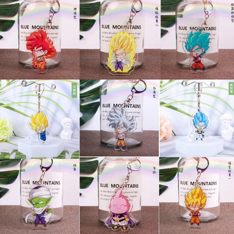 Móc Khoá dragon , songoku, vegeta, Chất Liệu nhựa mica In 2 Mặt siêu đẹp siêu cute
