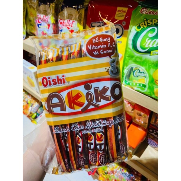 (Bịch 20 thanh) Bánh Akiko Nhân Socola / Akiko Cafe Moka / Snack Que Akiko / Bánh Xốp