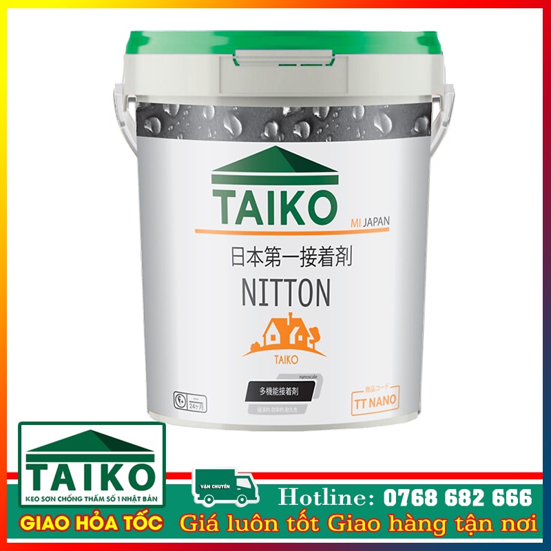 [Thùng 1, 2, 5 Kg - Chính Hãng] Keo Sơn Chống Dột Chống Thấm Sàn Mái Taiko Nitton (Gốc Acrylic) - Sàn Ngoài Trời