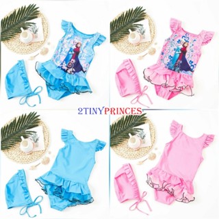 Bộ đồ bơi một mảnh hoạ tiết công chúa Elsa kèm nón - Đồ bơi bé gái DBBG36