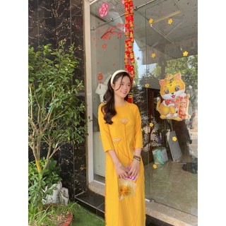 Bộ áo dài đi chùa, áo dài lụa, thời trang nữ