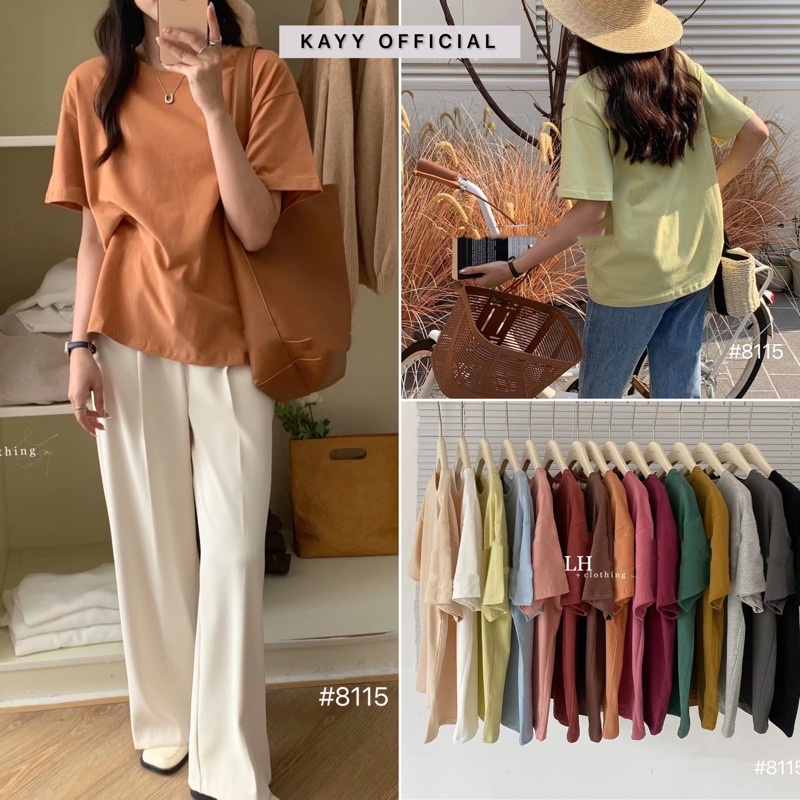 KAYY. Pull trơn cộc tay cổ tròn - A115