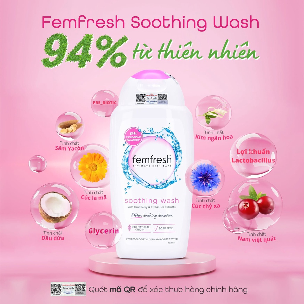 Dung Dịch Vệ Sinh Phụ Nữ Femfresh Daily Intimate Wash 150ml - 250ml (Màu Cam/ Hồng / Xanh / Xám)