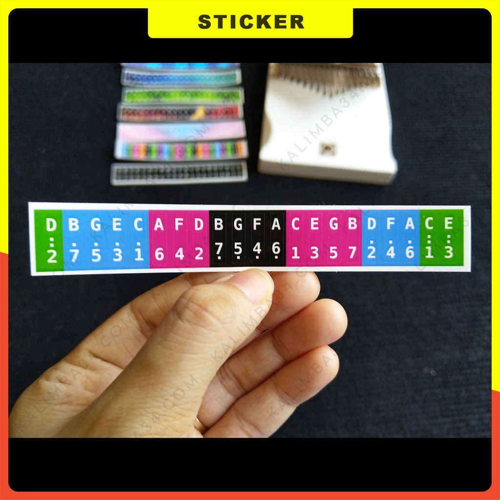 Giấy dán tiện dụng cho đàn kalimba 17 phím, 21 phím, miếng dán nhiều màu sticker cắt sẳn note nhạc