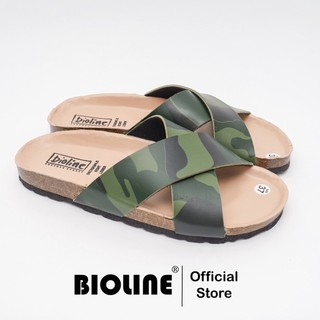 R03 - Dép Birken Đế Trấu BIOLINE Official Quai Chữ X Camo Rằn Ri Unisex Nam nữ