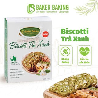 Bánh Biscotti Baker Baking nguyên cám không đường phù hợp với chế độ ăn vặt, eat clean, ăn kiêng, 500g
