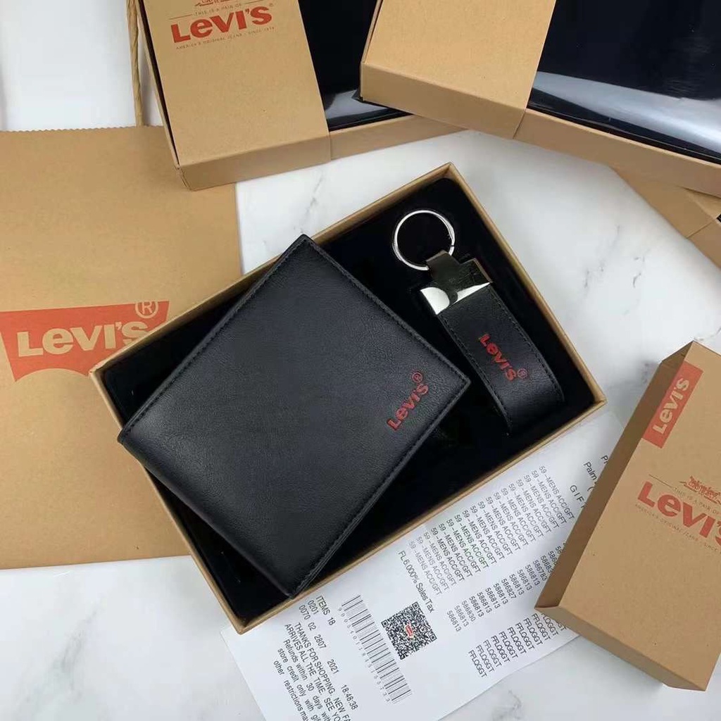 Ví levis full box kèm móc khoá da thật