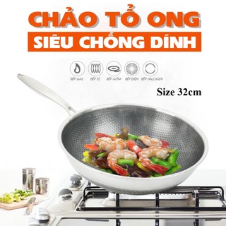 Chảo vân tổ ong sâu lòng size 32cm siêu chống dính