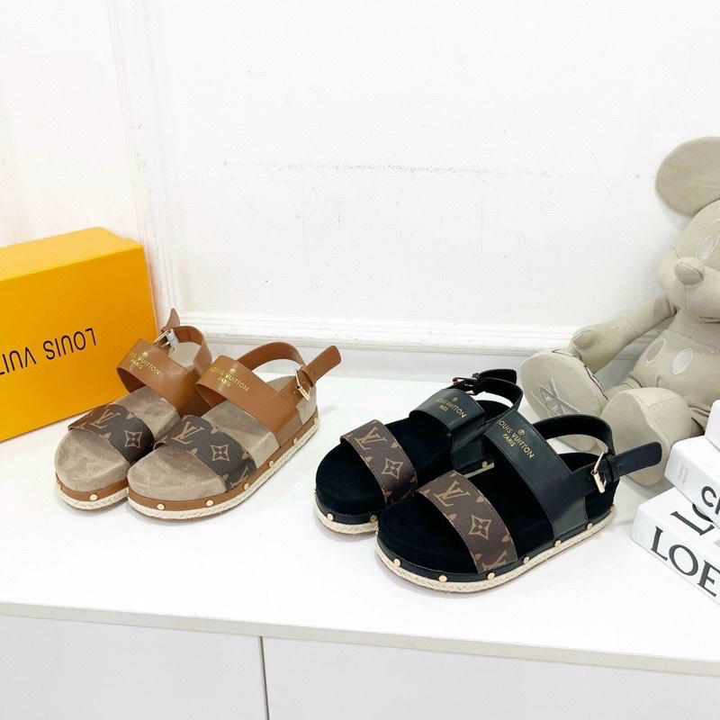 Dép Nữ Dép Lê Nữ LV Đế Cói 2 Quai Ngang Hàng Loại 1 Các Màu Thời Trang Giá Tốt Size 35-38
