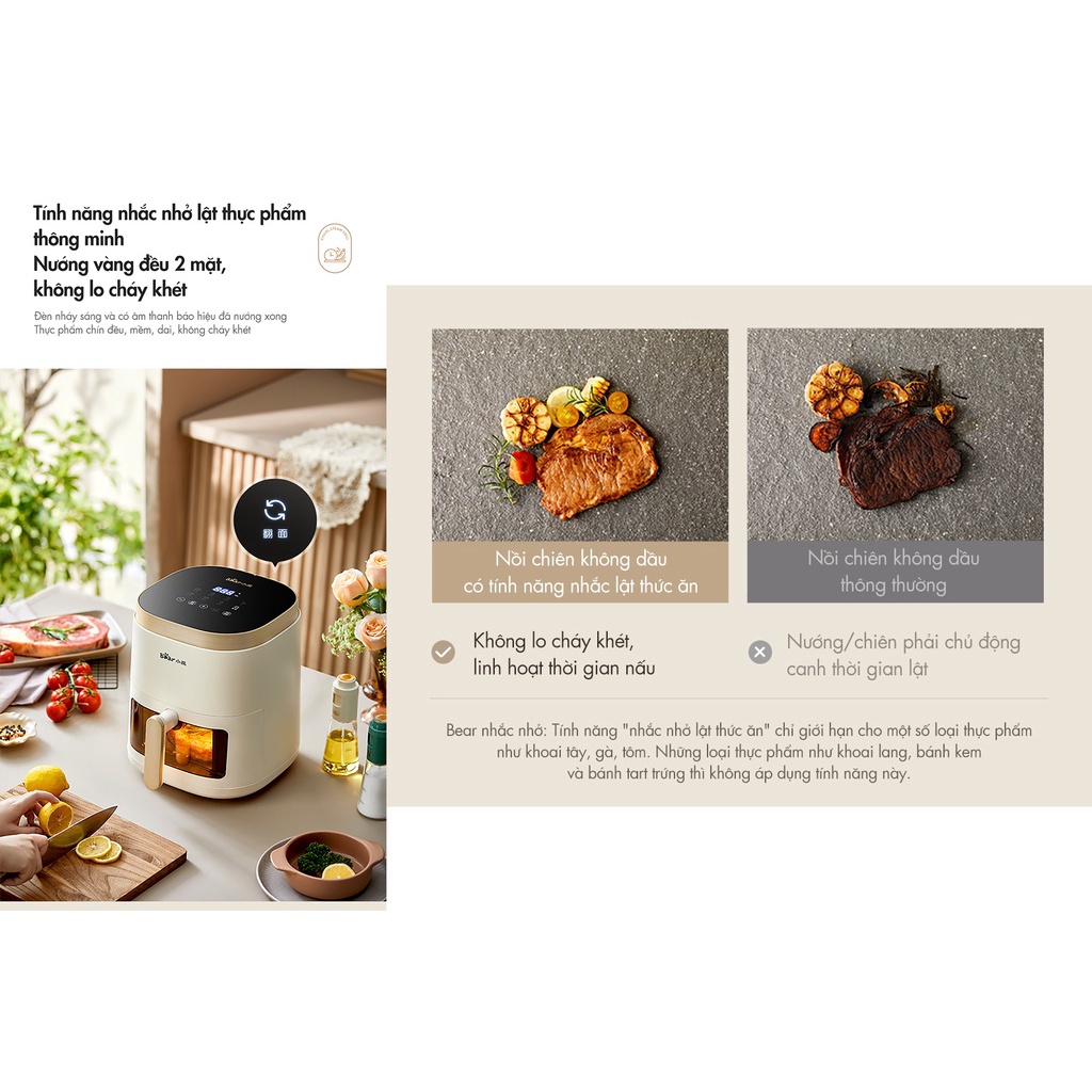 Nồi Chiên Không Dầu 5L Bear QZG-F15E3 | Bản Quốc Tế | Hàng Chính Hãng | Bảo Hành 18 Tháng | Mimax Store