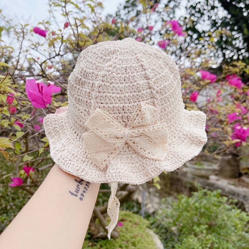 Mũ cói cho bé - cho mẹ ( gắn tên miễn phí)