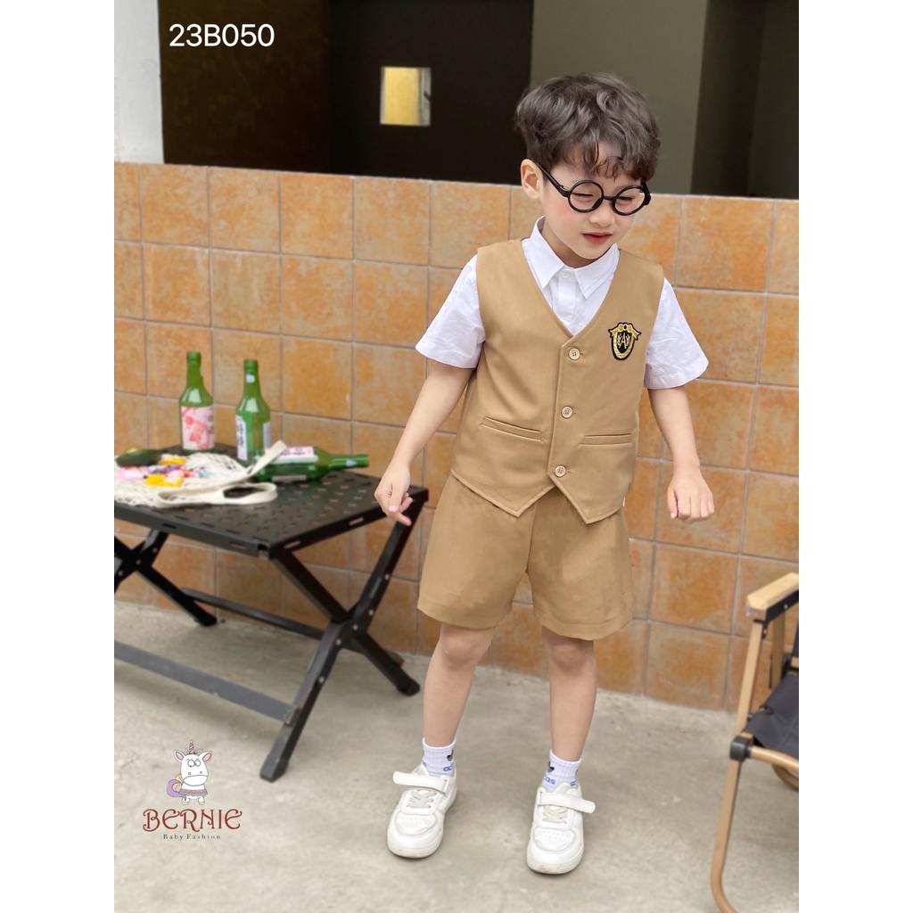 Set bộ vest gile BERNIE cho bé trai phong cách Hàn Quốc - BE56
