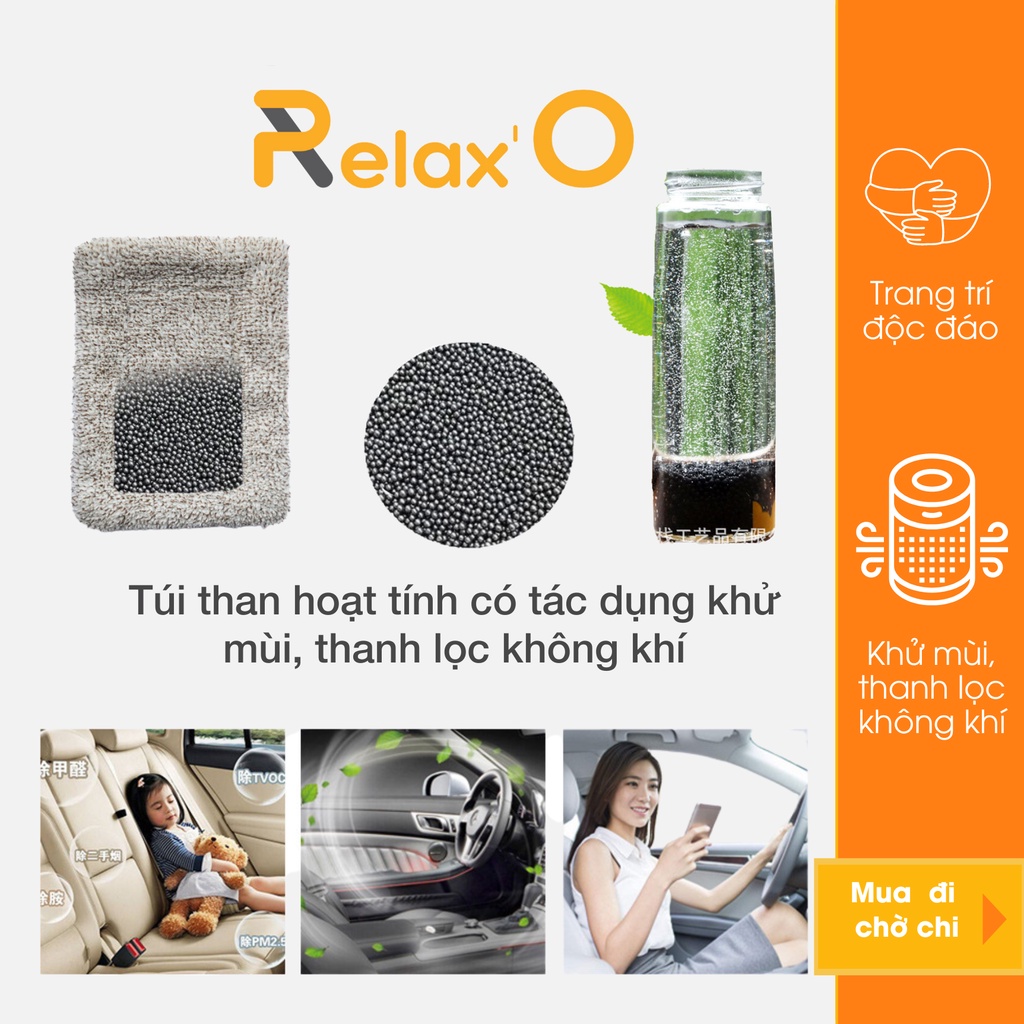 Mèo Ngủ Trang Trí Lõi Than Hoạt Tính Lọc Không Khí Khử Mùi RELAX' O, Trang Trí Bàn Làm Việc, Xe Hơi, Phòng Ngủ