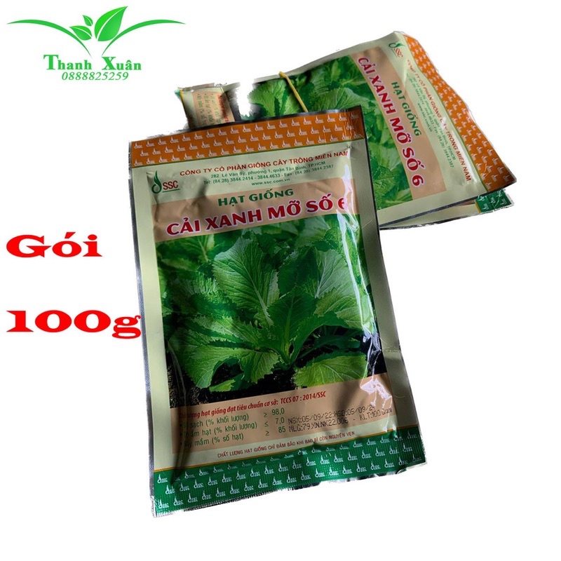 Cải xanh số 6 gói 100g