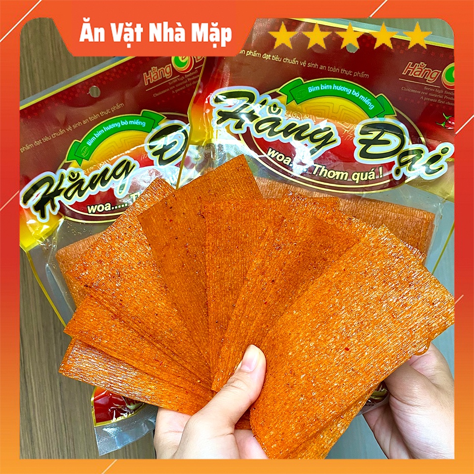 Snack Bò Miếng Hằng Đại Vị Cay Cay 320g (Gói~40 miếng) - Sườn Dê Hằng Đại Thơm Ngon - Mỳ Gân Bò Hằng Đại 176g