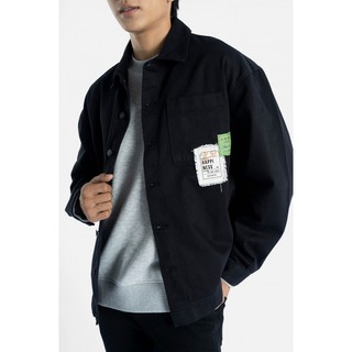 Áo khoác jean nam màu đen form regular - 10s22dja001 | la store menswear