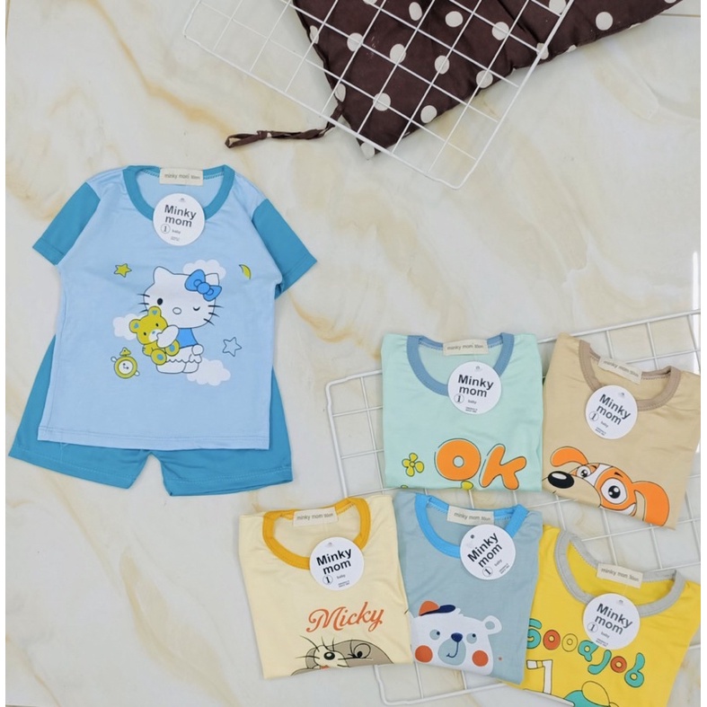 Bộ Cộc Tay Bé Trai, Bộ Thun Lạnh Minkymom Mịn Mát Cho Bé Trai Bé Gái Từ 8 - 18kg