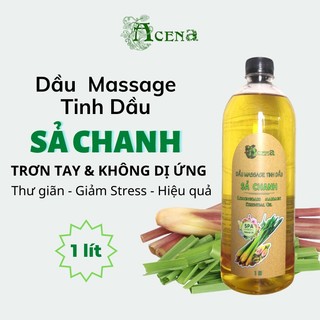 Dầu Massage Body Tinh Dầu Sả Chanh ACENA 1000ml Chuẩn Spa, Trơn Tay Dễ Dùng