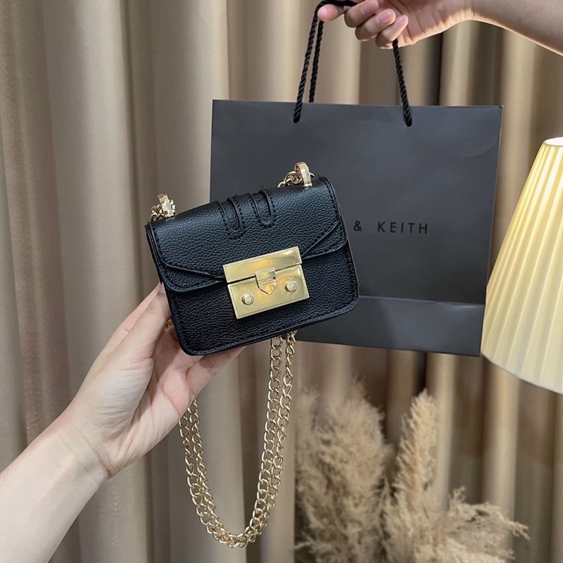 Túi đeo chéo đeo vai nữ mini khoá vuông 2 núm hot hit