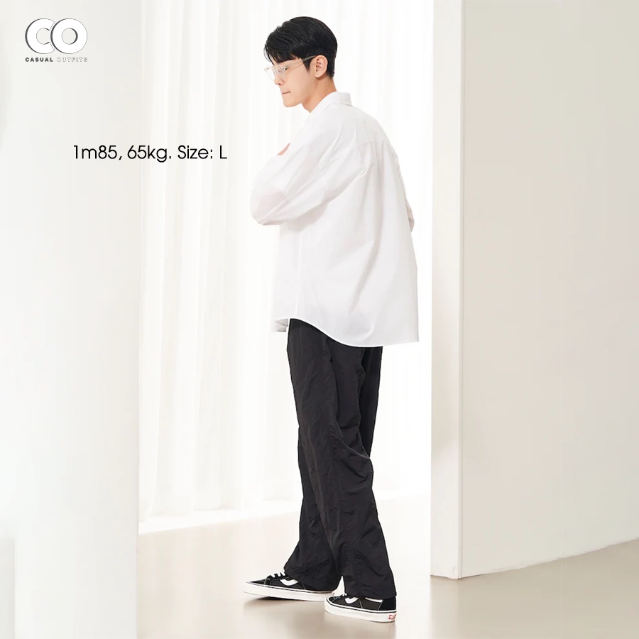 Áo sơ mi tay dài 8seconds túi may kiểu, chất nylon - 2 Màu